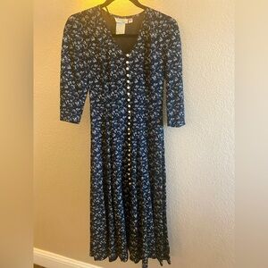 VINTAGE 80’s Jody California Floral Dress/ Size 0/ EXCELLENT Condition!